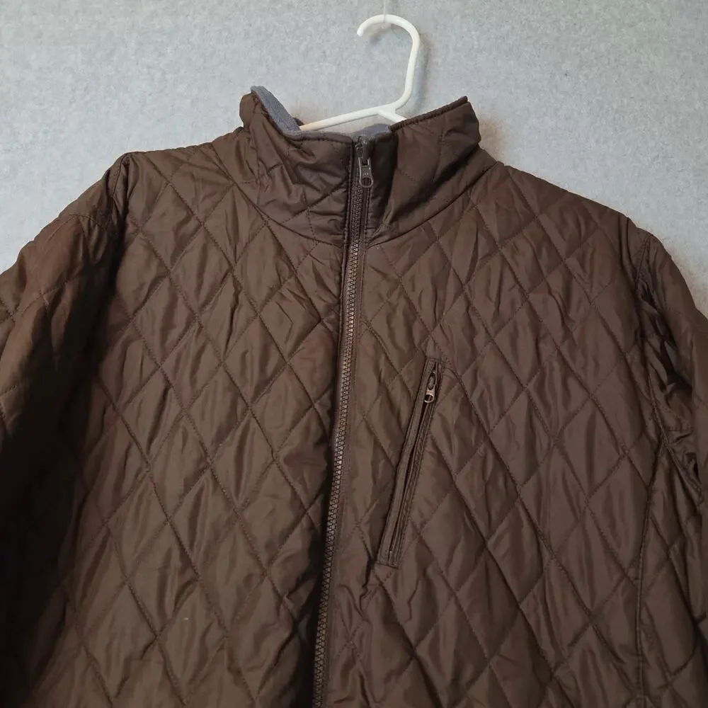 Columbia Interchange Brown LS Quilted Zip Up Puffer Jacket Women's XL Pockets - Picture 4 of 12